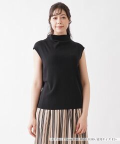 Leilian PLUS HOUSE / レリアンプラスハウス ニット・セーター | ハイネックフレンチスリーブニット