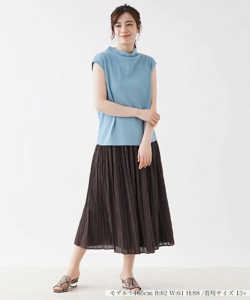 Leilian PLUS HOUSE / レリアンプラスハウス ニット・セーター | ハイネックフレンチスリーブニット | 詳細1