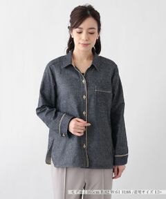 Leilian PLUS HOUSE / レリアンプラスハウス シャツ・ブラウス | 配色トリムデニムシャツ