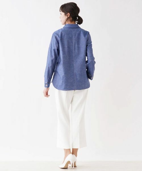 Leilian PLUS HOUSE / レリアンプラスハウス シャツ・ブラウス | 配色トリムデニムシャツ | 詳細3