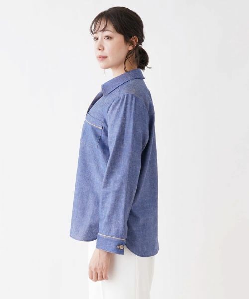 Leilian PLUS HOUSE / レリアンプラスハウス シャツ・ブラウス | 配色トリムデニムシャツ | 詳細5