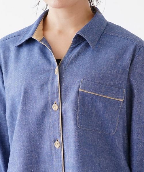 Leilian PLUS HOUSE / レリアンプラスハウス シャツ・ブラウス | 配色トリムデニムシャツ | 詳細7