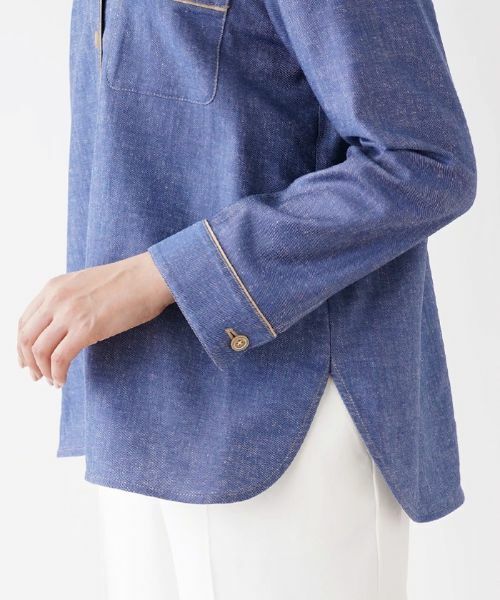 Leilian PLUS HOUSE / レリアンプラスハウス シャツ・ブラウス | 配色トリムデニムシャツ | 詳細8