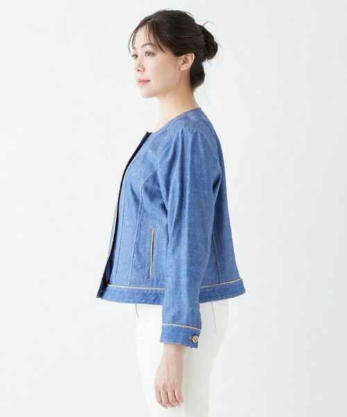 Leilian PLUS HOUSE / レリアンプラスハウス テーラードジャケット | 綿麻ノーカラージャケット | 詳細6