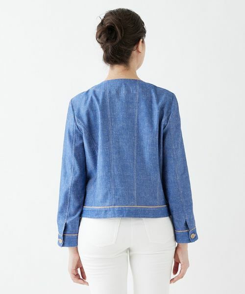 Leilian PLUS HOUSE / レリアンプラスハウス テーラードジャケット | 綿麻ノーカラージャケット | 詳細7