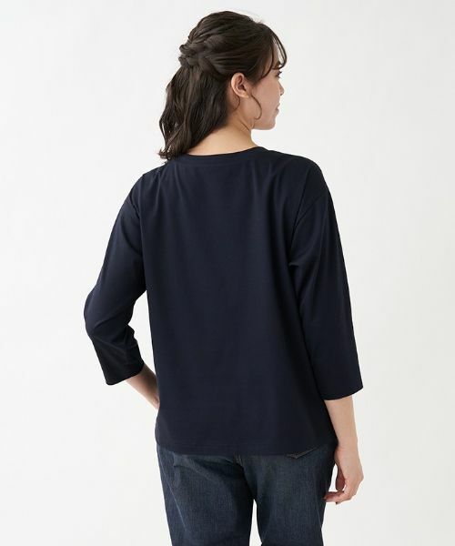 Leilian PLUS HOUSE / レリアンプラスハウス Tシャツ | 花柄モチーフ　ロングTシャツ【プラス企画】 | 詳細2