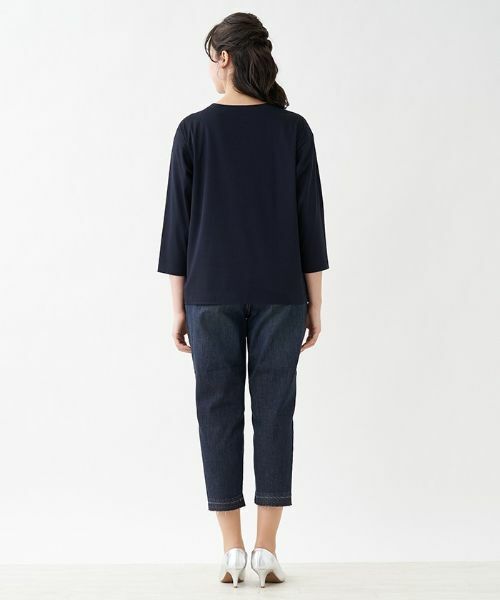 Leilian PLUS HOUSE / レリアンプラスハウス Tシャツ | 花柄モチーフ　ロングTシャツ【プラス企画】 | 詳細5