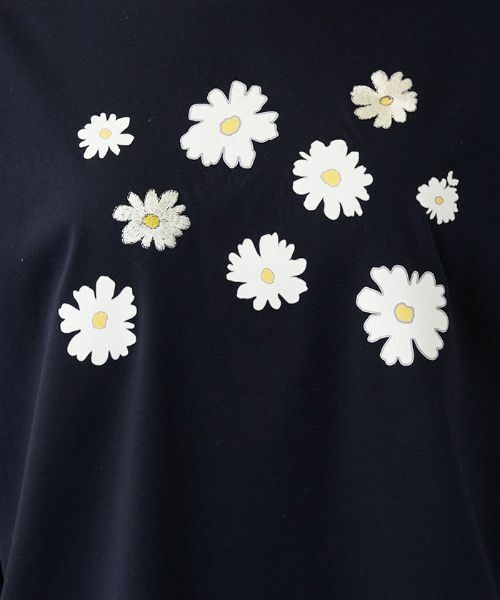 Leilian PLUS HOUSE / レリアンプラスハウス Tシャツ | 花柄モチーフ　ロングTシャツ【プラス企画】 | 詳細8