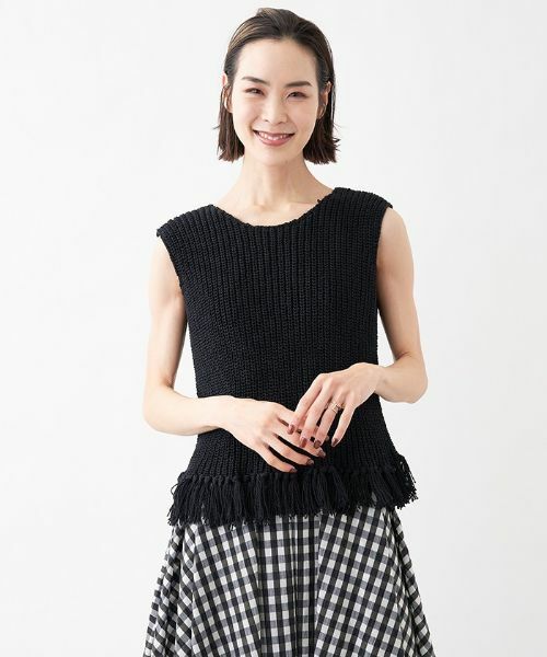 Leilian PLUS HOUSE / レリアンプラスハウス テーラードジャケット | フリンジ付きニットベスト | 詳細10