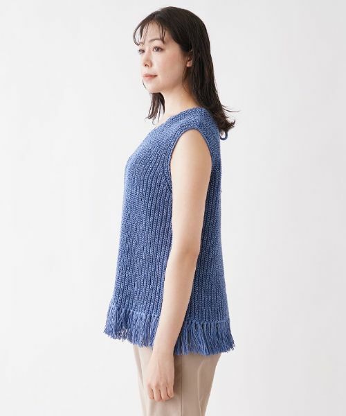 Leilian PLUS HOUSE / レリアンプラスハウス テーラードジャケット | フリンジ付きニットベスト | 詳細12