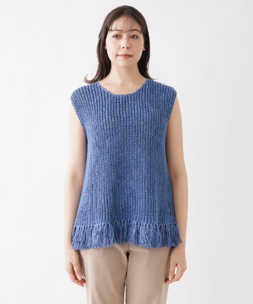 Leilian PLUS HOUSE / レリアンプラスハウス テーラードジャケット | フリンジ付きニットベスト | 詳細9