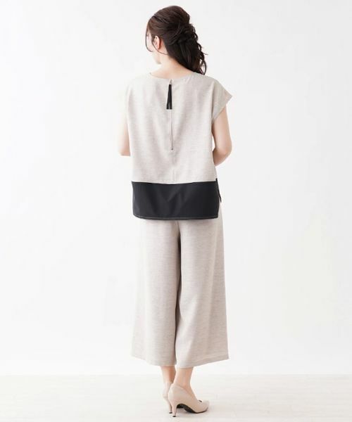 Leilian PLUS HOUSE / レリアンプラスハウス シャツ・ブラウス | 配色フレンチスリーブブラウス | 詳細3