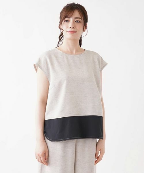 Leilian PLUS HOUSE / レリアンプラスハウス シャツ・ブラウス | 配色フレンチスリーブブラウス | 詳細4