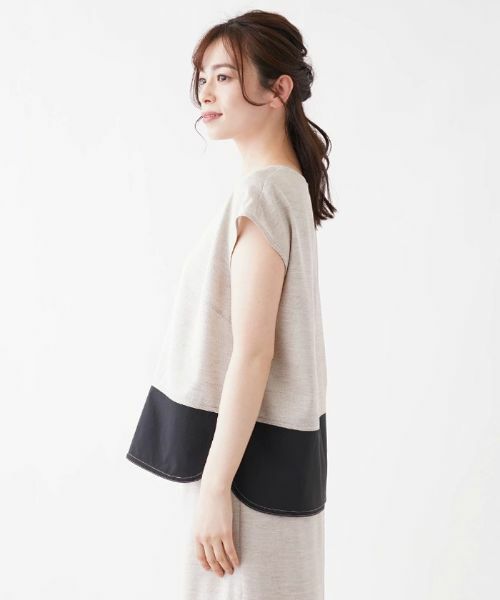 Leilian PLUS HOUSE / レリアンプラスハウス シャツ・ブラウス | 配色フレンチスリーブブラウス | 詳細5