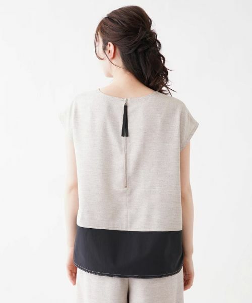 Leilian PLUS HOUSE / レリアンプラスハウス シャツ・ブラウス | 配色フレンチスリーブブラウス | 詳細6