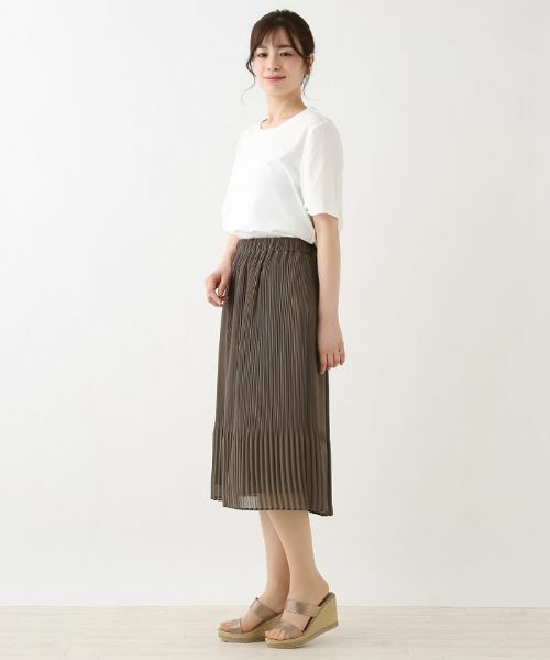 Leilian PLUS HOUSE / レリアンプラスハウス ロング・マキシ丈スカート | シアープリーツ切り替えスカート | 詳細4