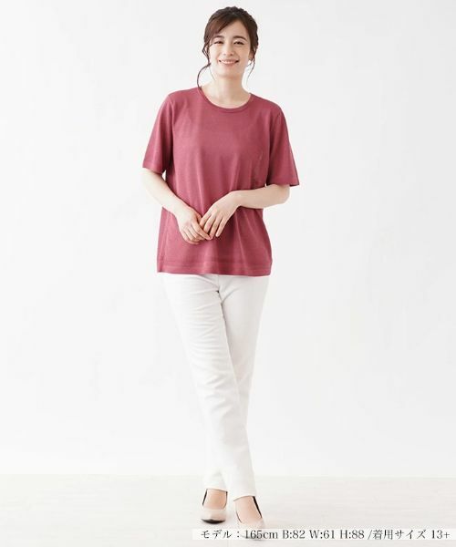 Leilian PLUS HOUSE / レリアンプラスハウス ニット・セーター | 杢調クルーネックカットソー | 詳細1