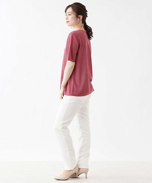 Leilian PLUS HOUSE / レリアンプラスハウス ニット・セーター | 杢調クルーネックカットソー | 詳細2