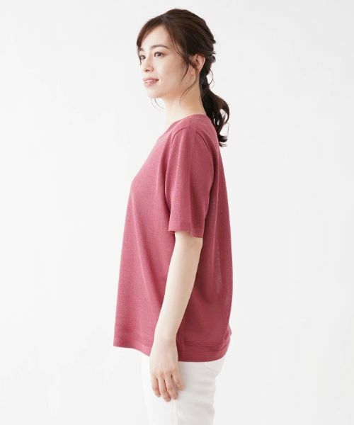 Leilian PLUS HOUSE / レリアンプラスハウス ニット・セーター | 杢調クルーネックカットソー | 詳細5