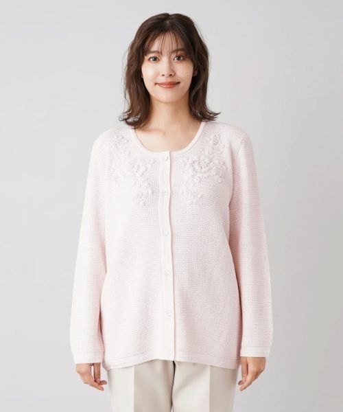 Leilian PLUS HOUSE / レリアンプラスハウス カーディガン・ボレロ | 【ONOFF使える】刺繍デザインカーディガン【CORSINI & PROTI】 | 詳細4