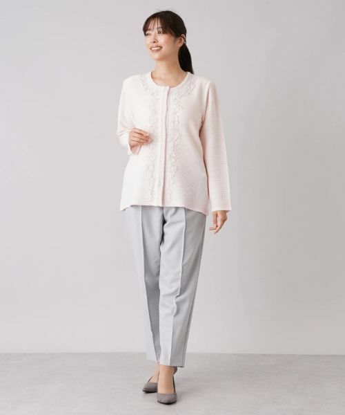 Leilian PLUS HOUSE / レリアンプラスハウス カーディガン・ボレロ | フラワー刺繍クルーネックカーディガン【CORSINI & PROTI】 | 詳細12