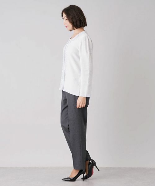 Leilian PLUS HOUSE / レリアンプラスハウス カーディガン・ボレロ | フラワー刺繍クルーネックカーディガン【CORSINI & PROTI】 | 詳細2