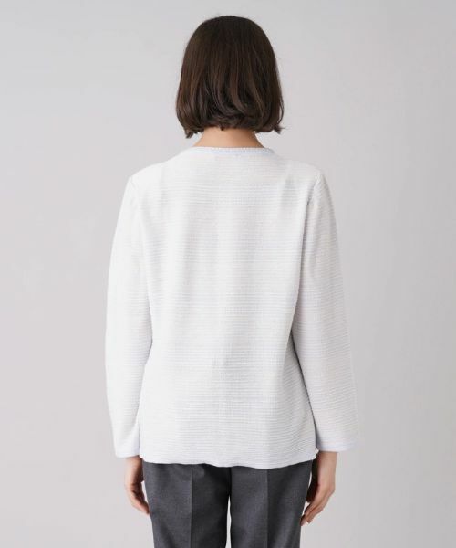 Leilian PLUS HOUSE / レリアンプラスハウス カーディガン・ボレロ | フラワー刺繍クルーネックカーディガン【CORSINI & PROTI】 | 詳細6