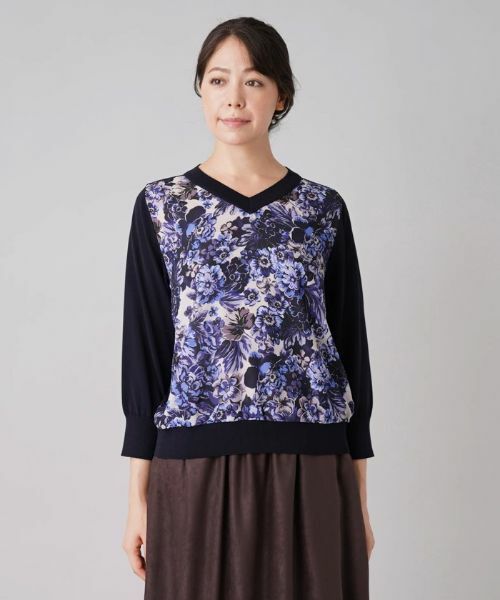 Leilian PLUS HOUSE / レリアンプラスハウス ニット・セーター | 異素材コンビプルオーバーニット | 詳細4