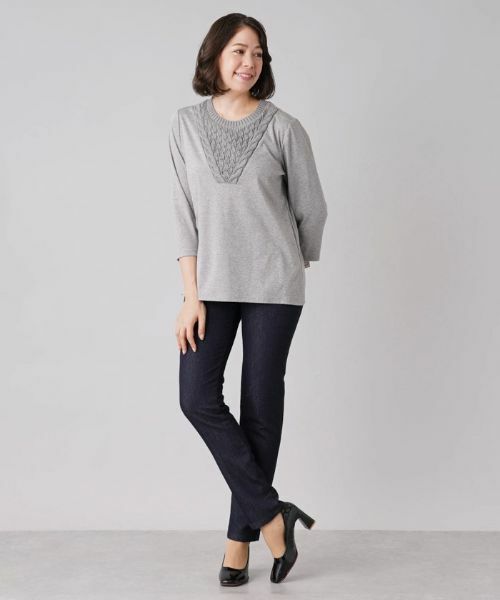 Leilian PLUS HOUSE / レリアンプラスハウス ニット・セーター | 異素材編み込みセーター | 詳細11