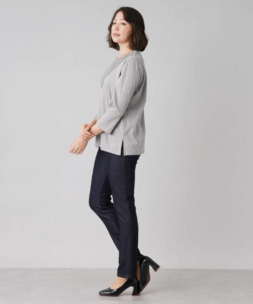 Leilian PLUS HOUSE / レリアンプラスハウス ニット・セーター | 異素材編み込みセーター | 詳細12