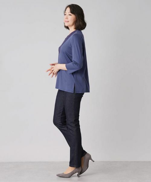 Leilian PLUS HOUSE / レリアンプラスハウス ニット・セーター | 異素材編み込みセーター | 詳細2