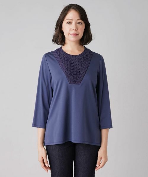 Leilian PLUS HOUSE / レリアンプラスハウス ニット・セーター | 異素材編み込みセーター | 詳細4