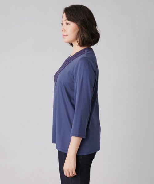 Leilian PLUS HOUSE / レリアンプラスハウス ニット・セーター | 異素材編み込みセーター | 詳細5