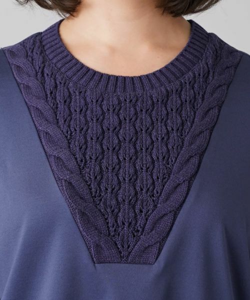 Leilian PLUS HOUSE / レリアンプラスハウス ニット・セーター | 異素材編み込みセーター | 詳細7