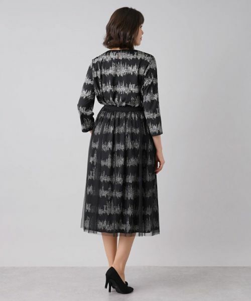 Leilian PLUS HOUSE / レリアンプラスハウス ミニ・ひざ丈スカート | 総柄プリントフレアスカート | 詳細4