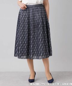 Leilian PLUS HOUSE / レリアンプラスハウス ロング・マキシ丈スカート | 総柄プリーツスカート