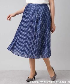 Leilian PLUS HOUSE / レリアンプラスハウス ロング・マキシ丈スカート | 総柄プリーツスカート