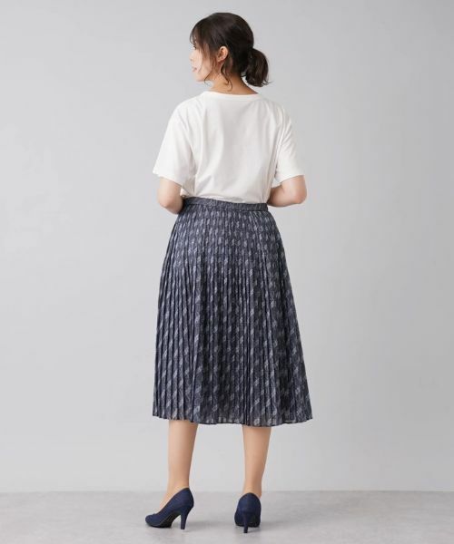 Leilian PLUS HOUSE / レリアンプラスハウス ロング・マキシ丈スカート | 総柄プリーツスカート | 詳細3