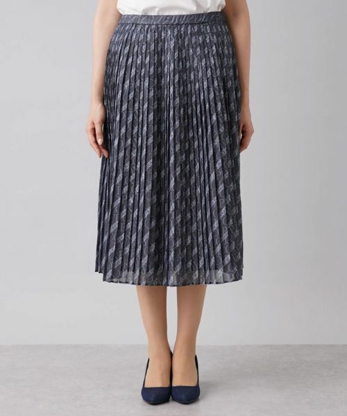 Leilian PLUS HOUSE / レリアンプラスハウス ロング・マキシ丈スカート | 総柄プリーツスカート | 詳細4