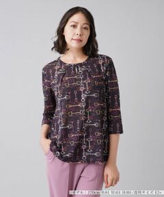 Leilian PLUS HOUSE / レリアンプラスハウス カットソー | ビットプリントトップス