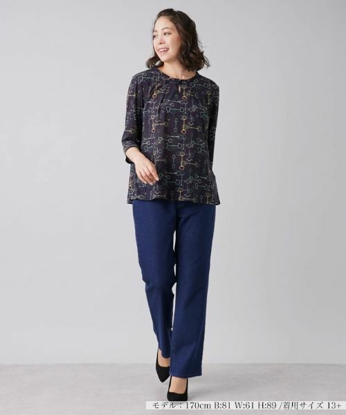 Leilian PLUS HOUSE / レリアンプラスハウス カットソー | ビットプリントトップス | 詳細1