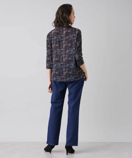 Leilian PLUS HOUSE / レリアンプラスハウス カットソー | ビットプリントトップス | 詳細3