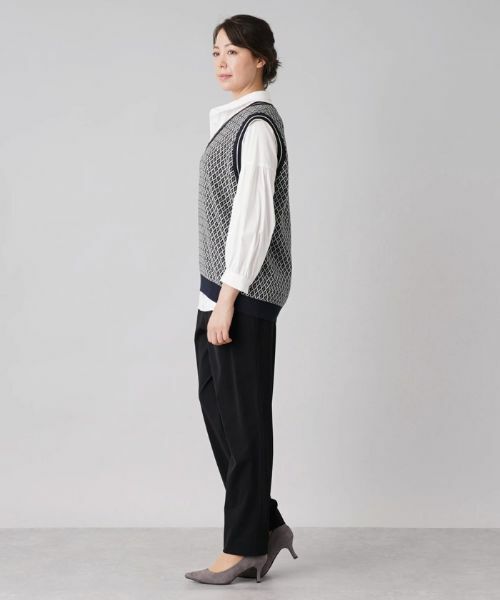 Leilian PLUS HOUSE / レリアンプラスハウス テーラードジャケット | 幾何調ジャカードニットベスト | 詳細2