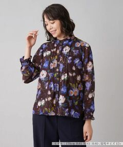Leilian PLUS HOUSE / レリアンプラスハウス シャツ・ブラウス | フラワー長袖ブラウス