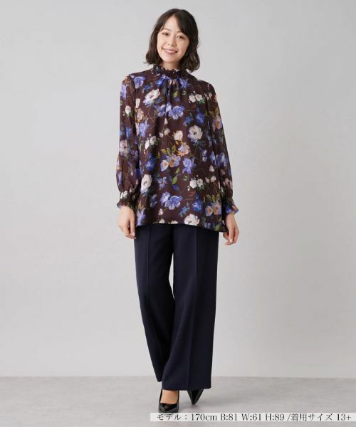 Leilian PLUS HOUSE / レリアンプラスハウス シャツ・ブラウス | フラワープリントブラウス | 詳細1