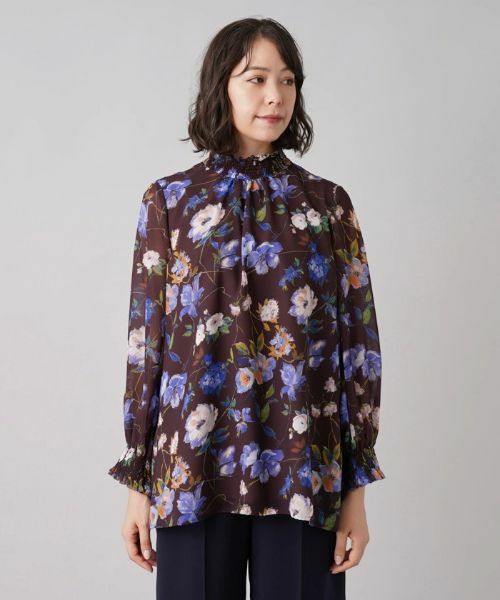 Leilian PLUS HOUSE / レリアンプラスハウス シャツ・ブラウス | フラワープリントブラウス | 詳細4
