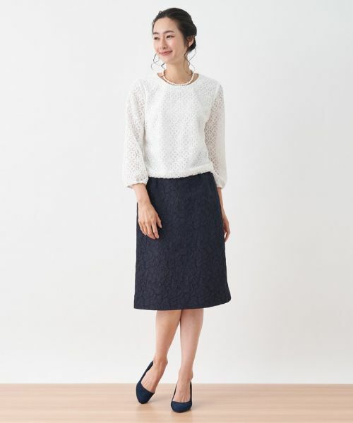 Leilian PLUS HOUSE / レリアンプラスハウス シャツ・ブラウス | 7分袖レースブラウス【セレモニー】 | 詳細13