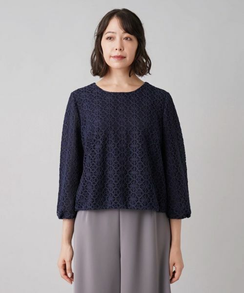 Leilian PLUS HOUSE / レリアンプラスハウス シャツ・ブラウス | 7分袖レースブラウス【セレモニー】 | 詳細4