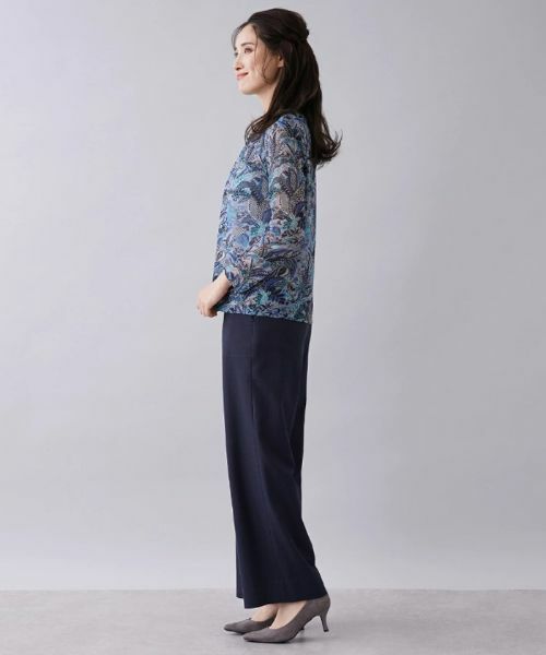 Leilian PLUS HOUSE / レリアンプラスハウス カットソー | ペイズリー柄タック長袖カットソー | 詳細3