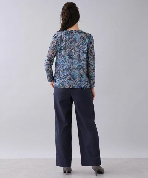 Leilian PLUS HOUSE / レリアンプラスハウス カットソー | ペイズリー柄タック長袖カットソー | 詳細4